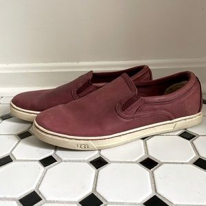Ugg Maroon Leather Slides